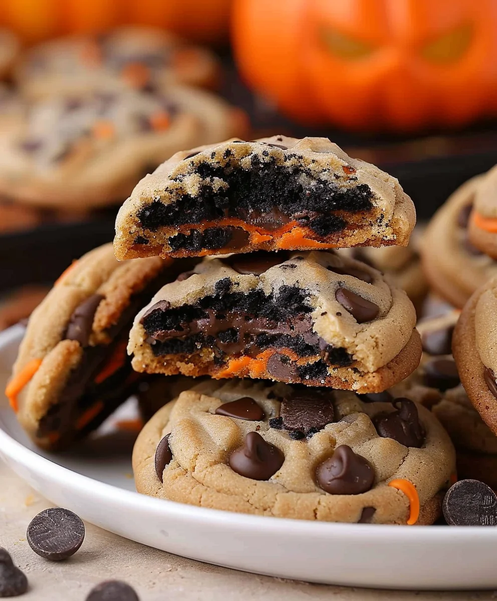 Spooky Halloween Oreo Stuffed Chocolate Chip Cookies! Spooky Halloween Oreo Stuffed Chocolate Chip Cookies!