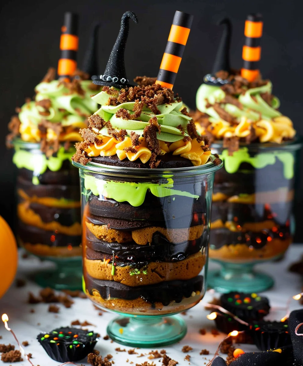 Witches Brew Halloween Cake Jars: Magical Spooky Treat Witches Brew Halloween Cake Jars: Magical Spooky Treat