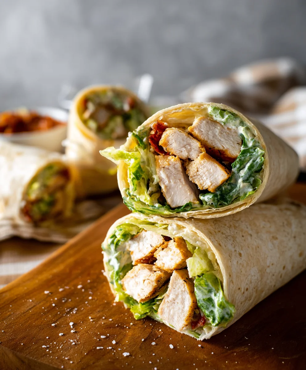 Easy Chicken Caesar Wrap: Creamy Dressing & Grilled Chicken Easy Chicken Caesar Wrap: Creamy Dressing & Grilled Chicken