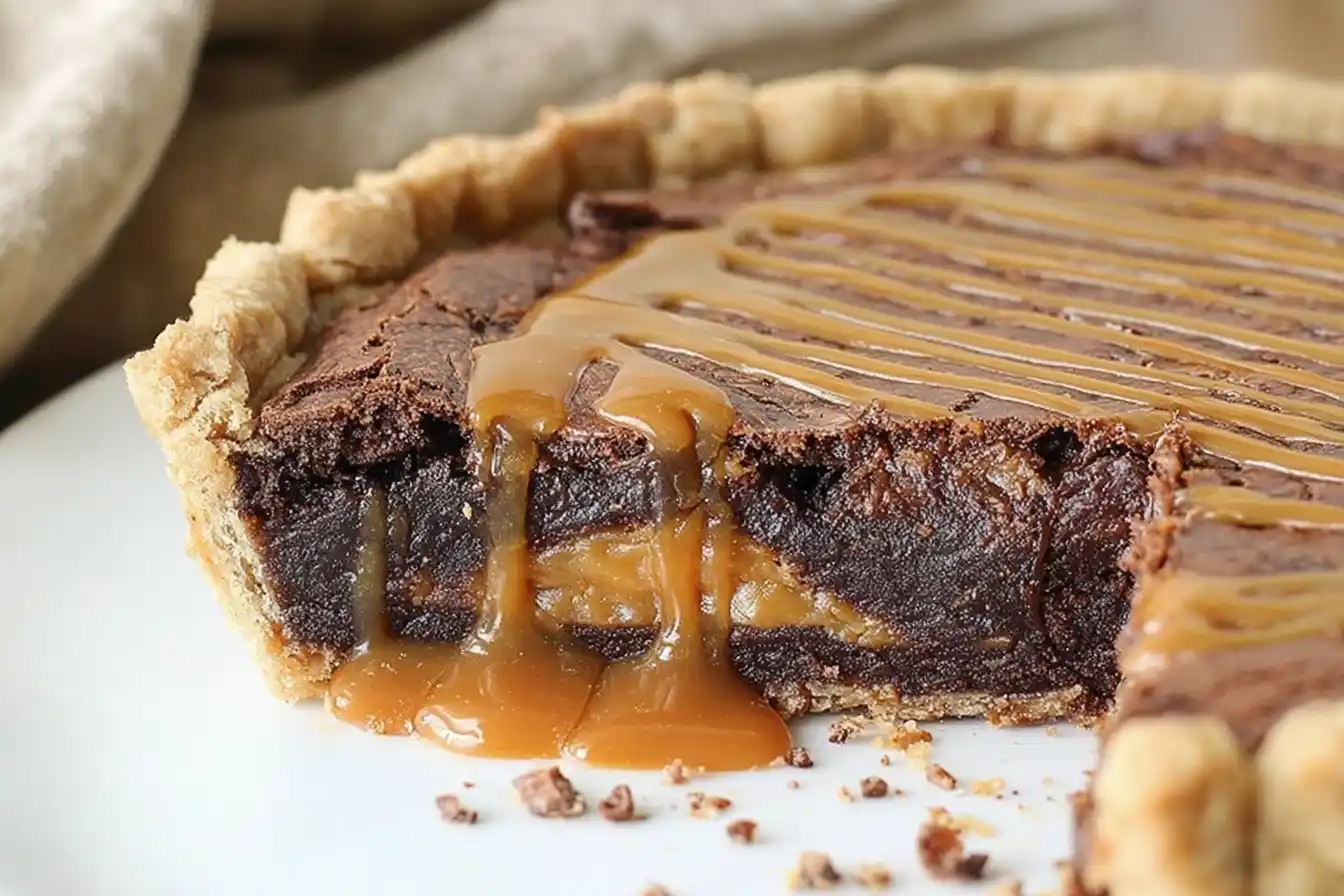 Caramel Brownie Pie Recipe – Gooey, Fudgy & Easy