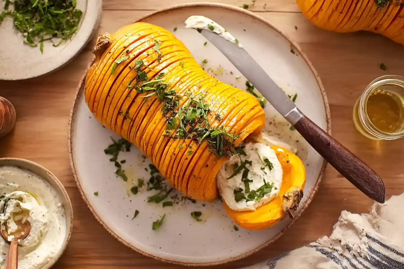 Hassleback Pumpkin with Feta Dip Hassleback Pumpkin with Feta Dip