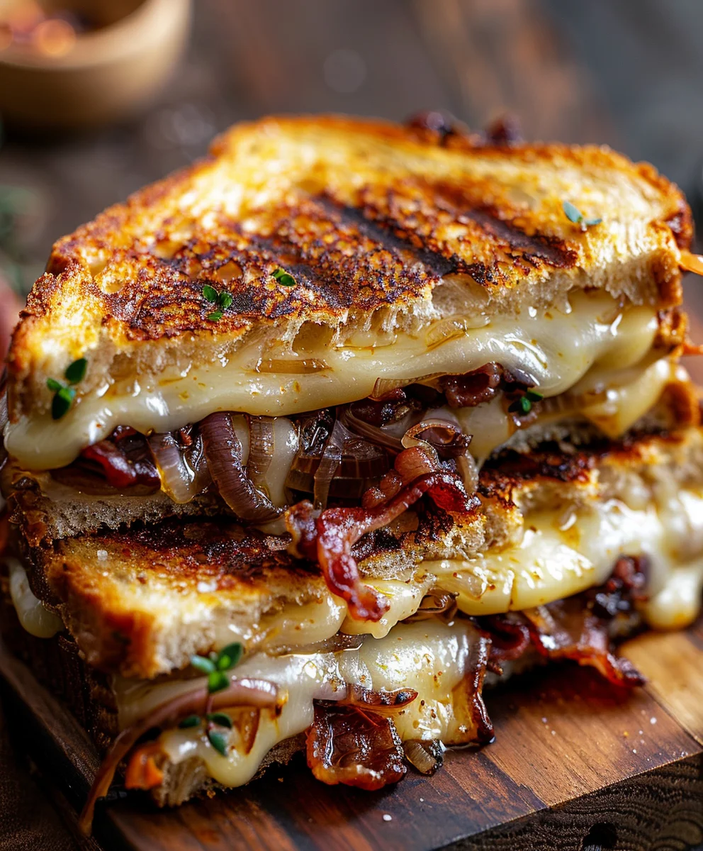 Ultimate Beef Bacon & Caramelized Onion Grilled Cheese