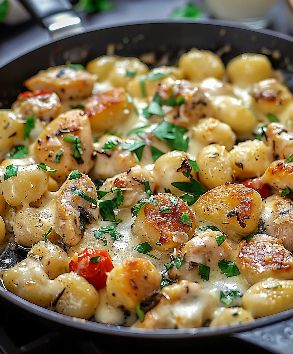 Garlic Chicken Gnocchi Skillet: Quick 1-Minute Meal! Garlic Chicken Gnocchi Skillet: Quick 1-Minute Meal!