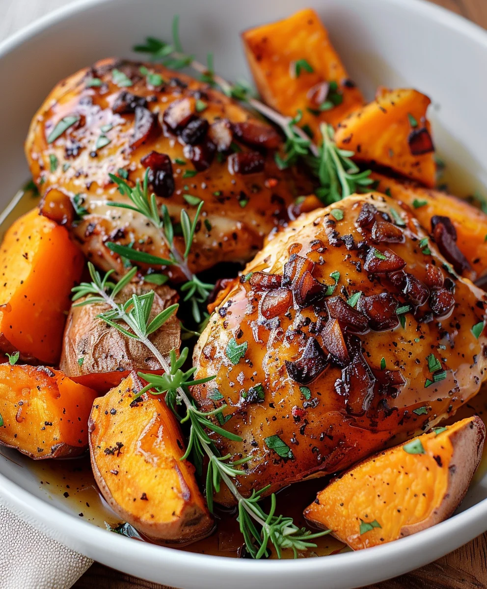 Best Maple Glazed Chicken with Roasted Sweet Potatoes Best Maple Glazed Chicken with Roasted Sweet Potatoes