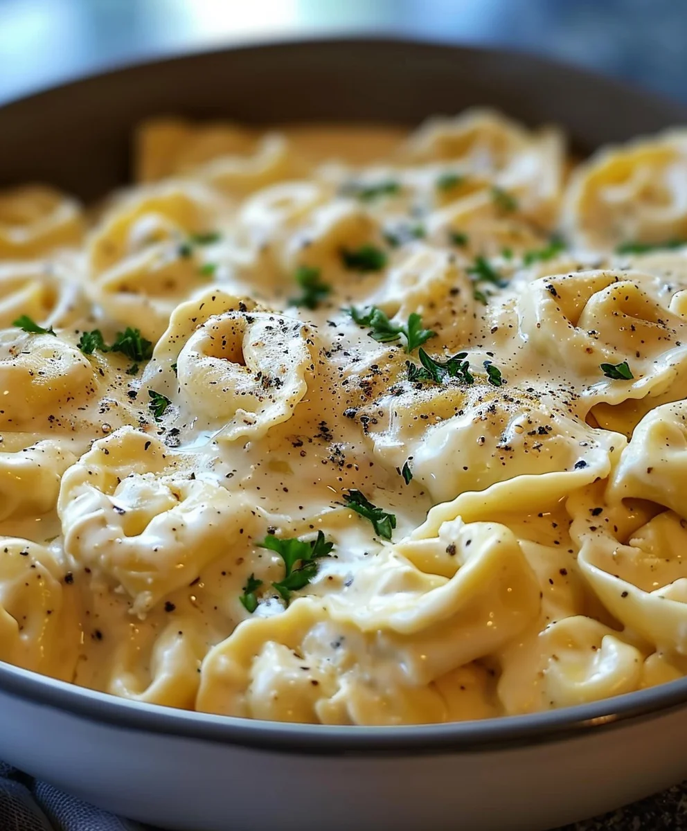 Crockpot Chicken Alfredo Tortellini: Easy Dinner!