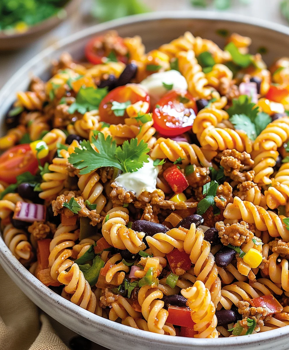 Zesty Taco Pasta Salad: Quick, Easy, & Flavorful Meal Idea!