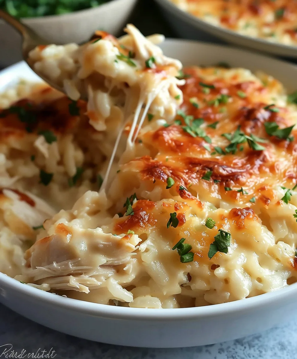 Delicious Dump & Bake Chicken Alfredo Rice Casserole Delicious Dump & Bake Chicken Alfredo Rice Casserole