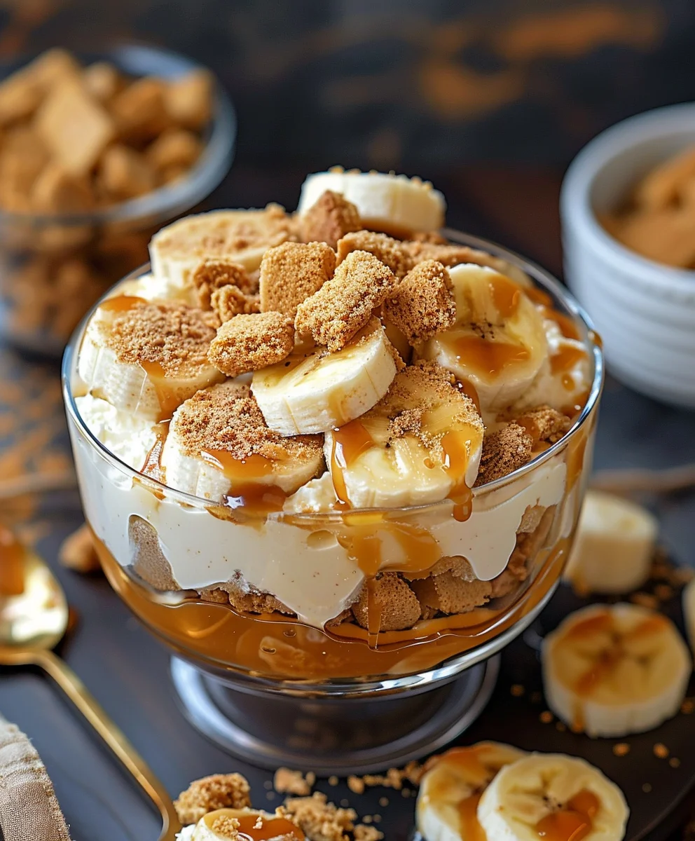 Ultimate Biscoff Banana Pudding w/ Caramel Drizzle Recipe Ultimate Biscoff Banana Pudding w/ Caramel Drizzle Recipe