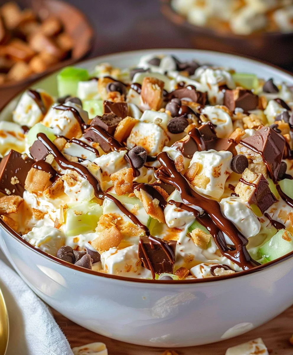 Snickers Salad Recipe: Sweet, Creamy, & Irresistible Dessert! Snickers Salad Recipe: Sweet, Creamy, & Irresistible Dessert!