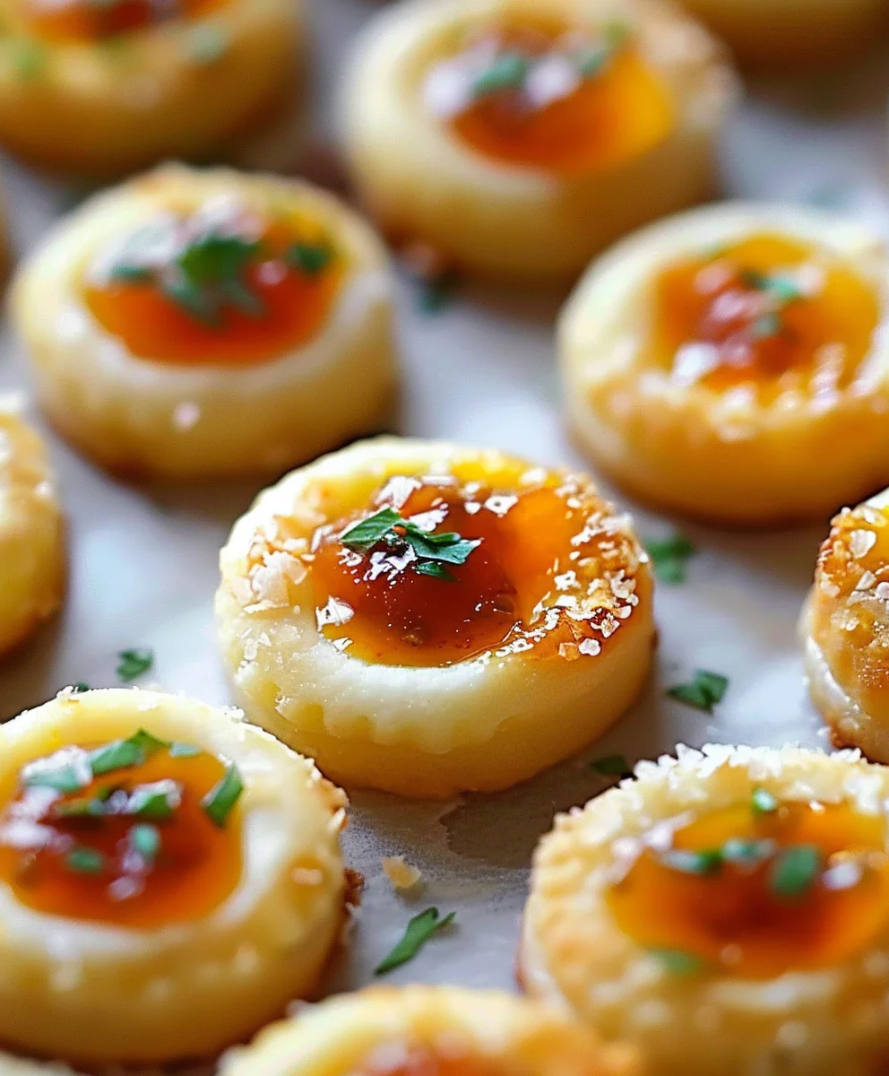Cheesy Thumbprint Appetizers with Zesty Hot Pepper Jelly! Cheesy Thumbprint Appetizers with Zesty Hot Pepper Jelly!