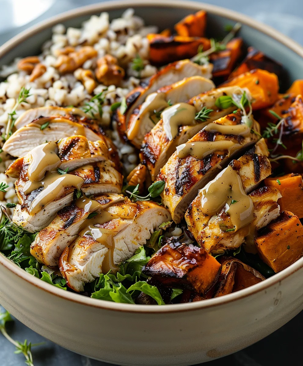Maple Dijon Chicken & Roasted Sweet Potato Bowls Maple Dijon Chicken & Roasted Sweet Potato Bowls