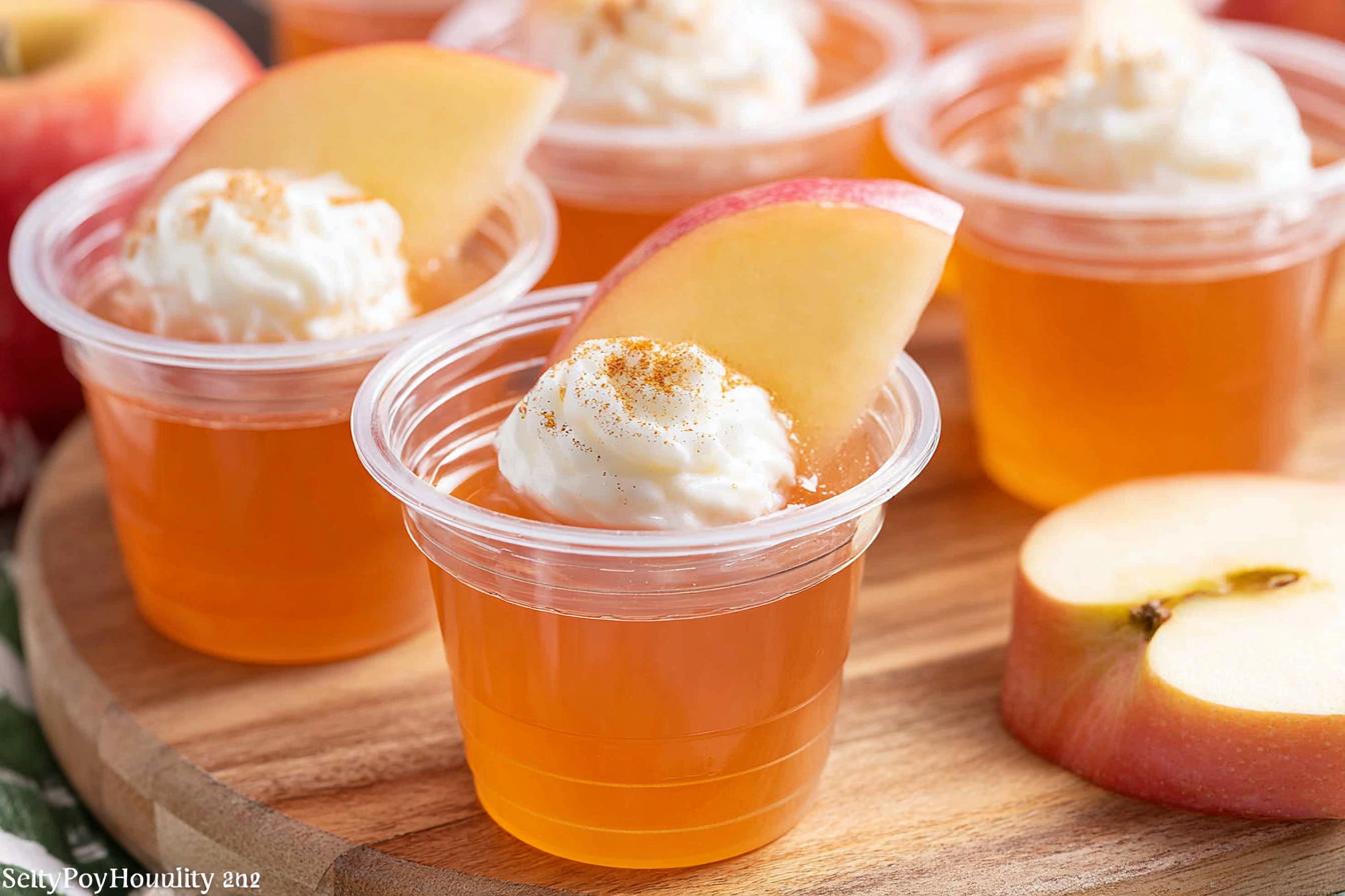 Apple Pie Jello Shots with Cinnamon Sugar Rim Apple Pie Jello Shots with Cinnamon Sugar Rim