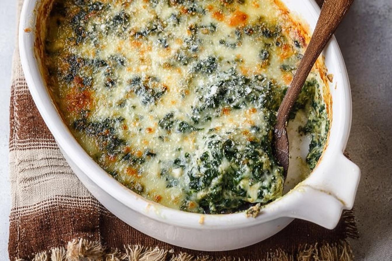 Spinach Gratin with Greek Yogurt & Crispy Panko