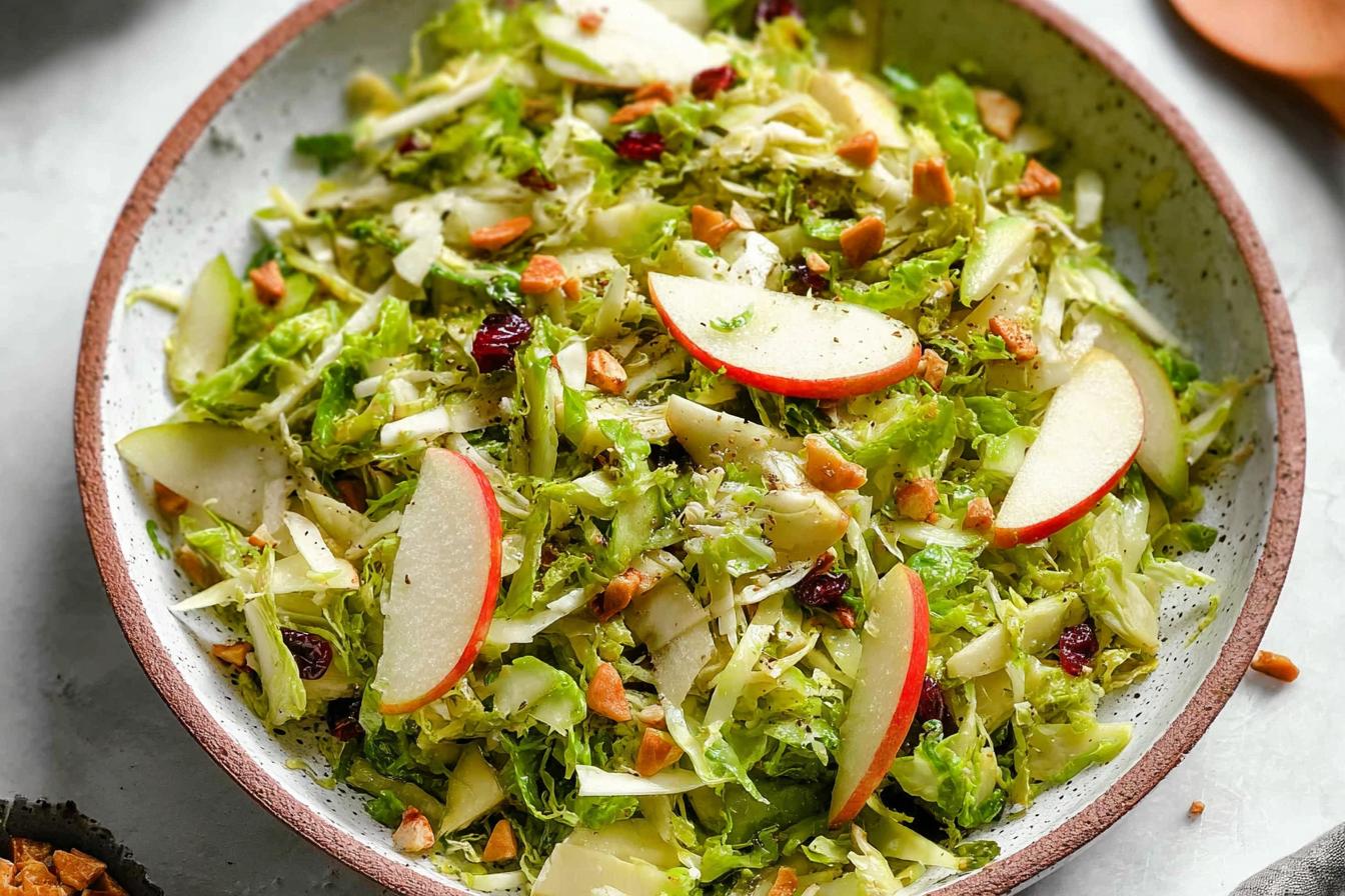 Shaved Brussels and Pear Salad with Almonds & Manchego Shaved Brussels and Pear Salad with Almonds & Manchego