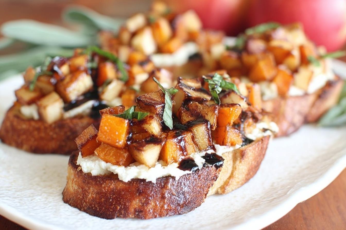 Butternut Squash Apple Bruschetta Recipe Butternut Squash Apple Bruschetta Recipe