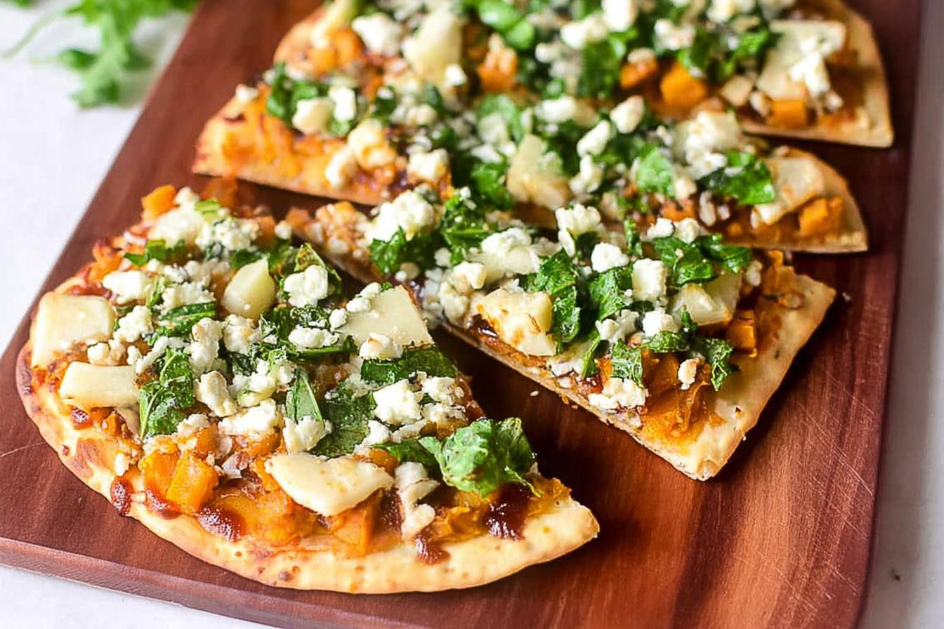 Butternut Squash Flatbread with Apples & Goat Cheese Butternut Squash Flatbread with Apples & Goat Cheese