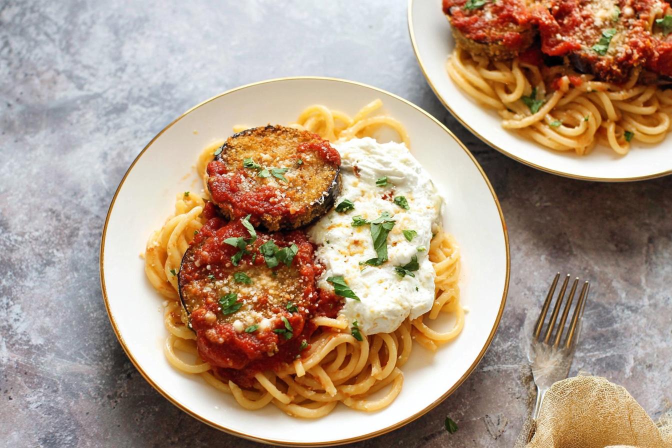 Eggplant Parmesan Pasta Bake – Crispy Vegan Comfort Eggplant Parmesan Pasta Bake – Crispy Vegan Comfort