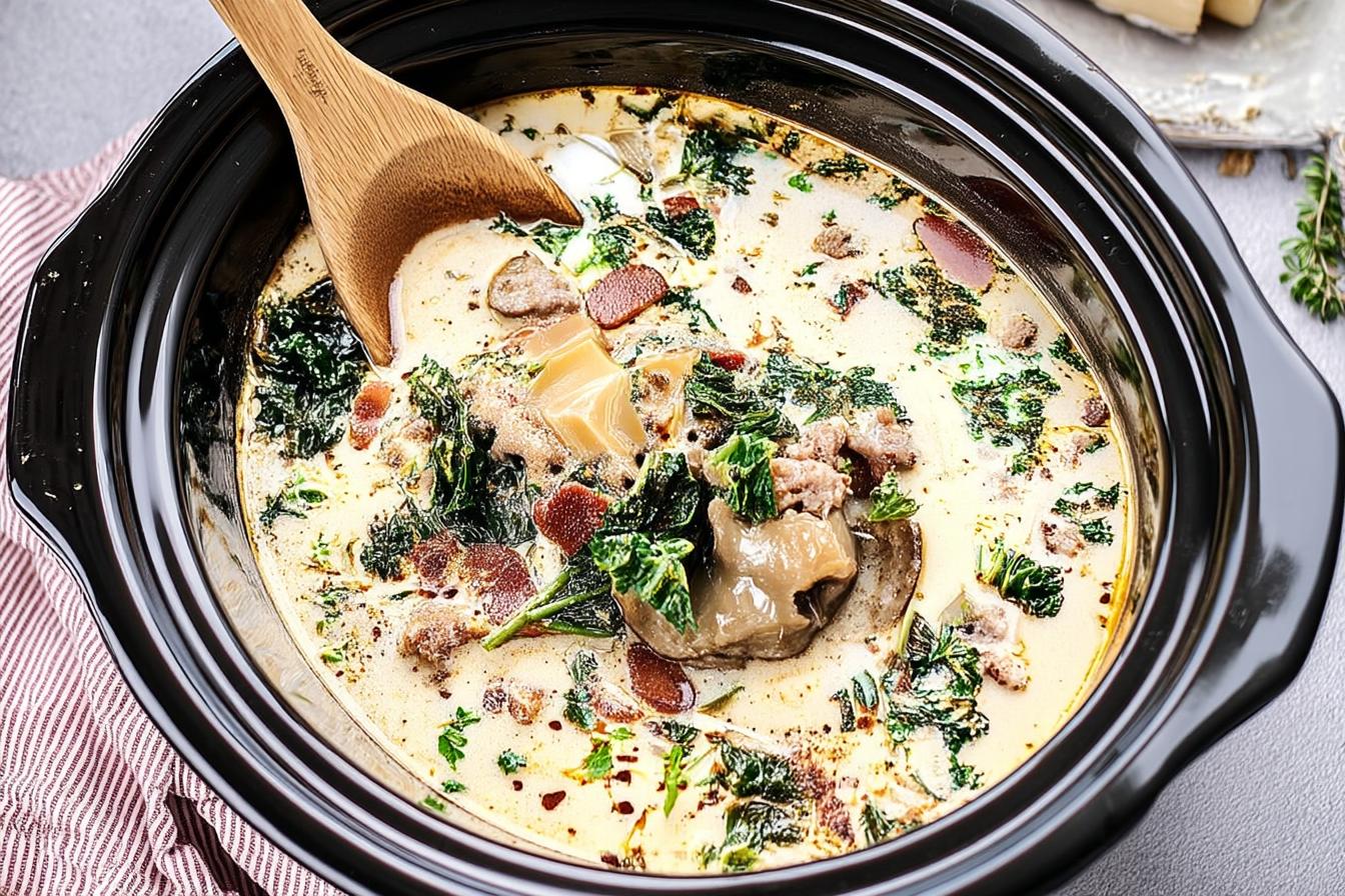 Crockpot Zuppa Toscana Soup in Slow Cooker Crockpot Zuppa Toscana Soup in Slow Cooker