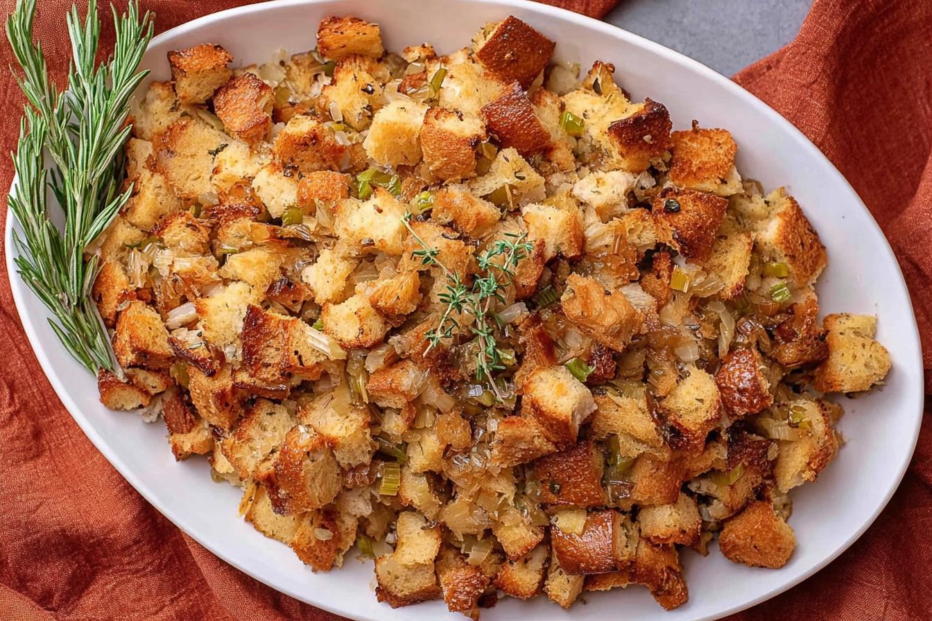 Grandma’s Thanksgiving Turkey Stuffing with Golden Edges Grandma’s Thanksgiving Turkey Stuffing with Golden Edges